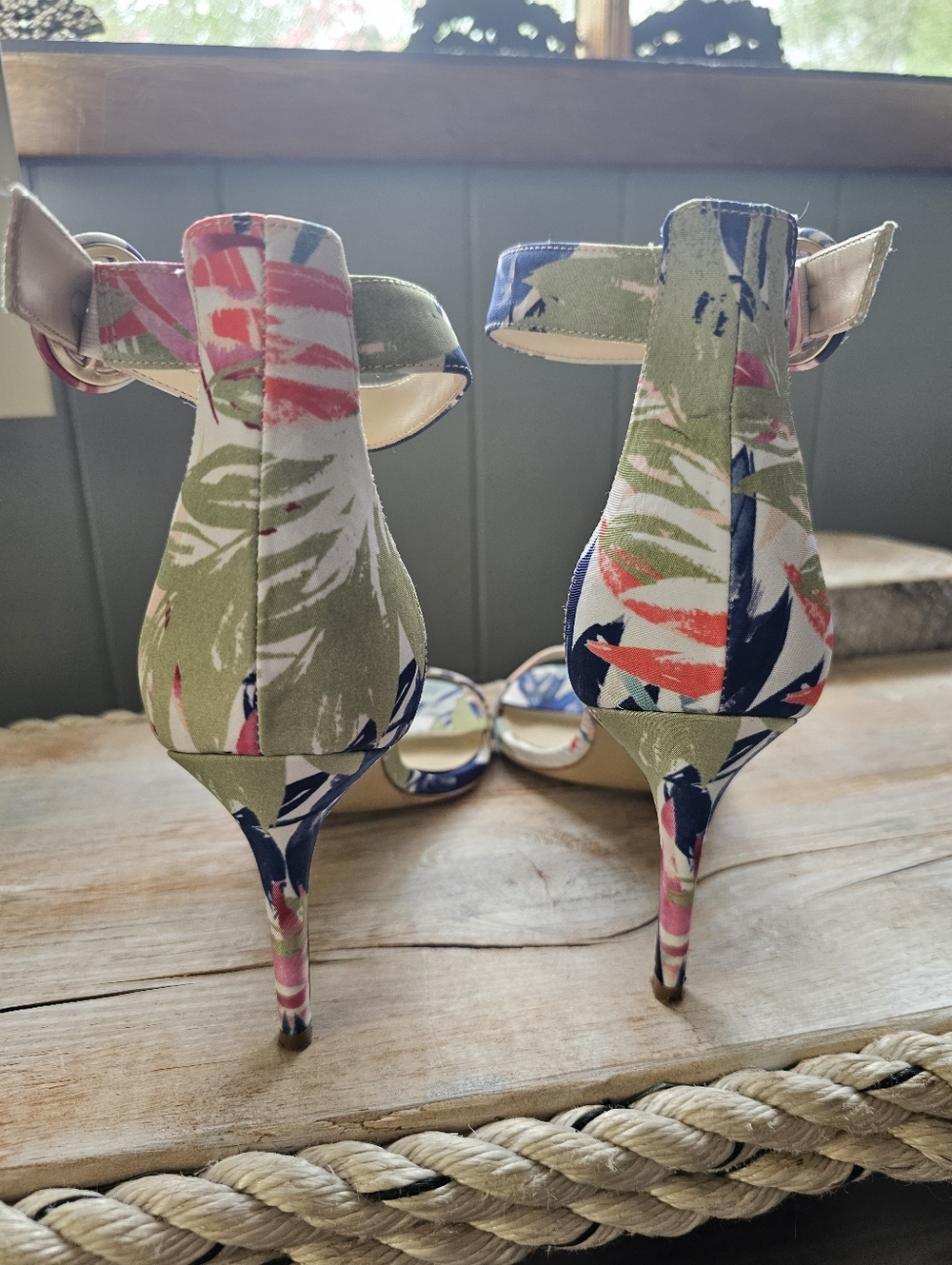 Marc Fisher Multicolor Floral Ankle-Strap Stiletto Sandal - Picture 14 of 15